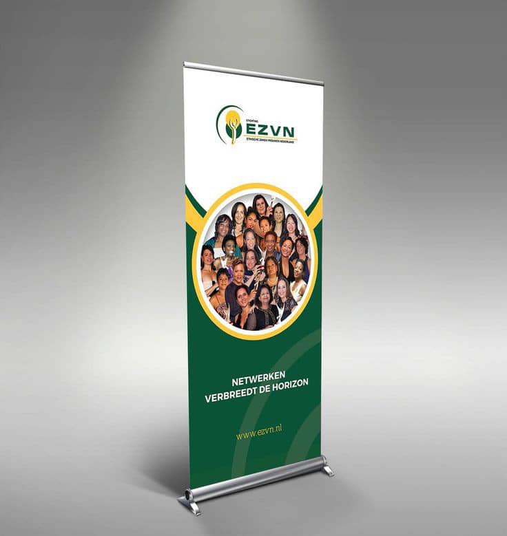 Pull up banner economic black drop